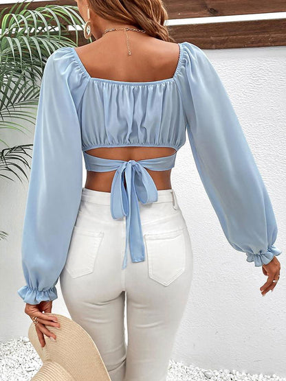 Raglan Sleeve Cropped Blouse - Vesteeto