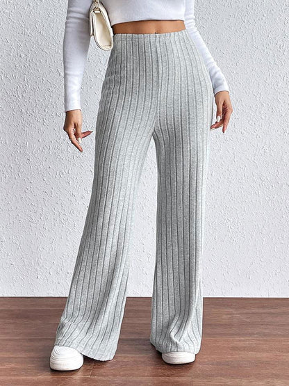 Ribbed Wide Leg Long Pants - Vesteeto