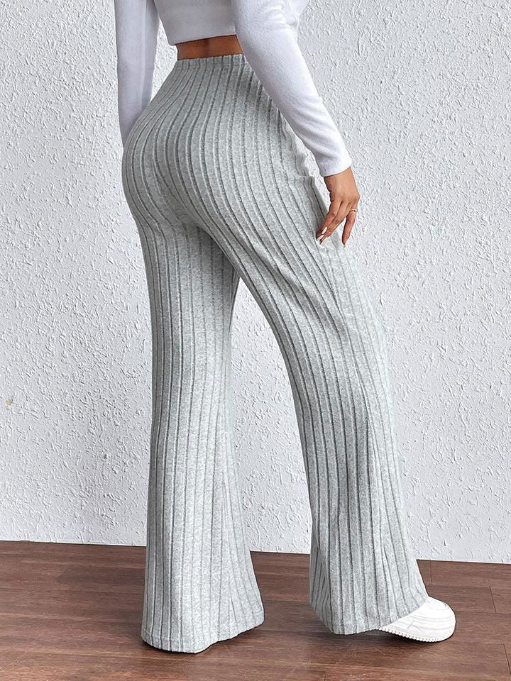 Ribbed Wide Leg Long Pants - Vesteeto