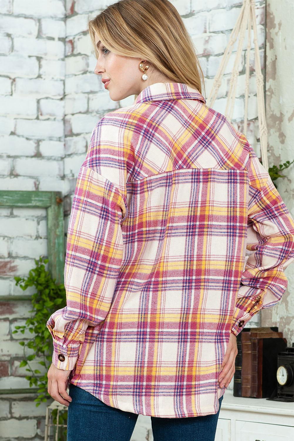 Rira Plaid Shacket with Pockets - Vesteeto