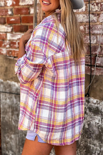 Rira Plaid Shacket with Pockets - Vesteeto