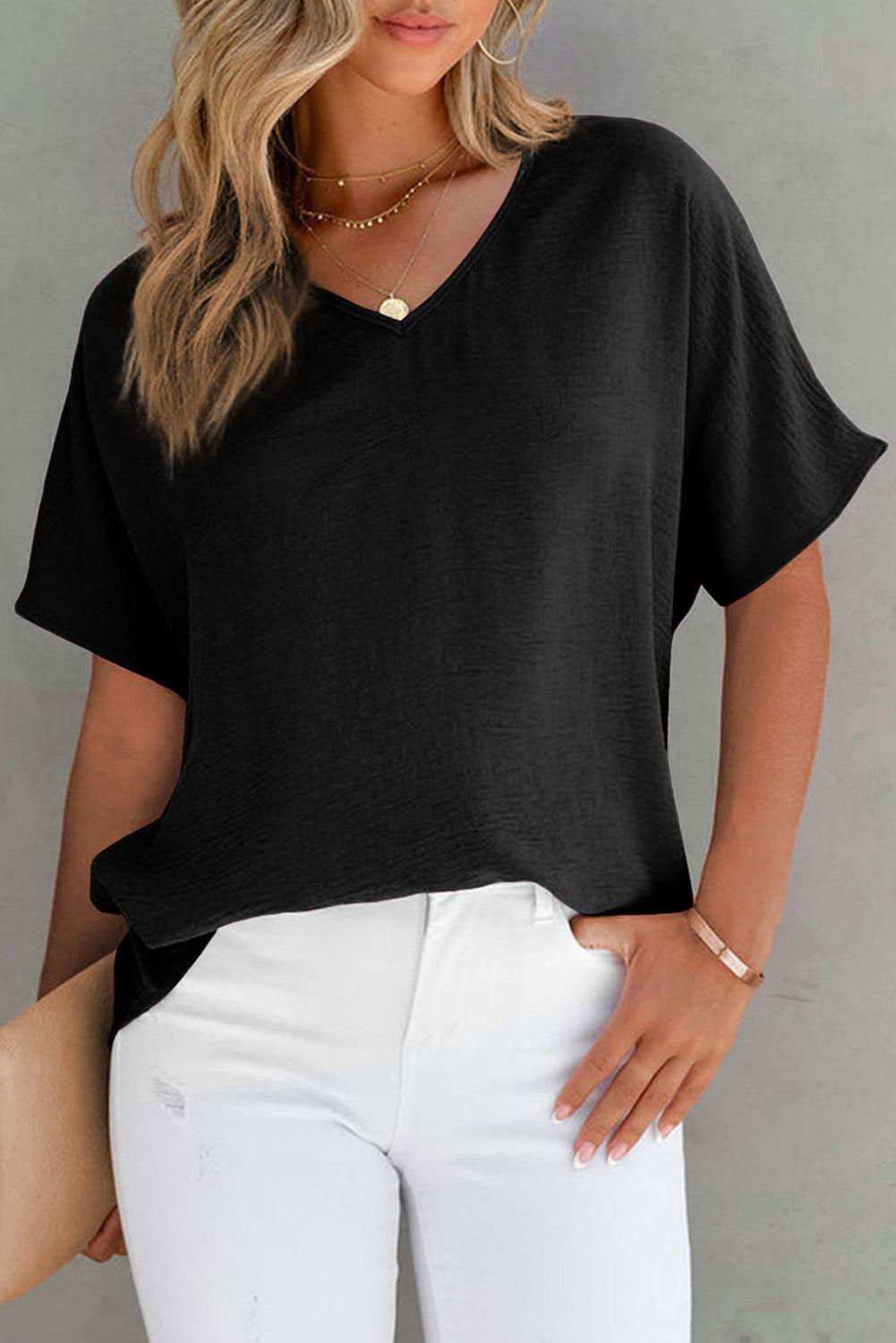 Rose V Neck Top - Vesteeto