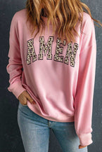 Round Neck Dropped Shoulder AMEN Graphic Sweatshirt - Vesteeto