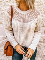 Round Neck Rib-Knit Sweater - Vesteeto