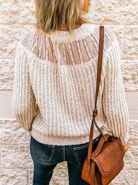 Round Neck Rib-Knit Sweater - Vesteeto