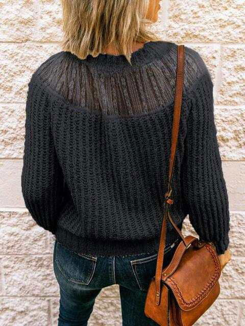 Round Neck Rib-Knit Sweater - Vesteeto