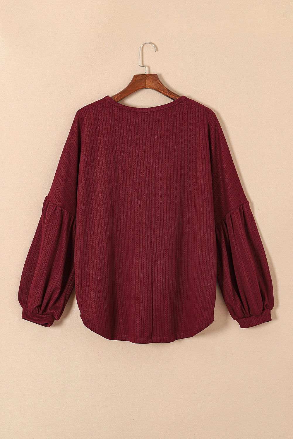 Ruby Plus Size Balloon Sleeve Textured Knit Top - Vesteeto