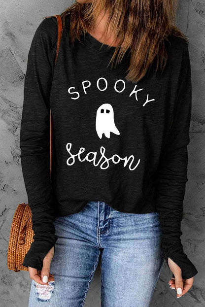 SPOOKY SEASON Graphic Long Sleeve T-Shirt 