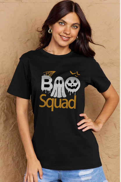 Simply Love Full Size BOO SQUAD Graphic Cotton T-Shirt - Vesteeto