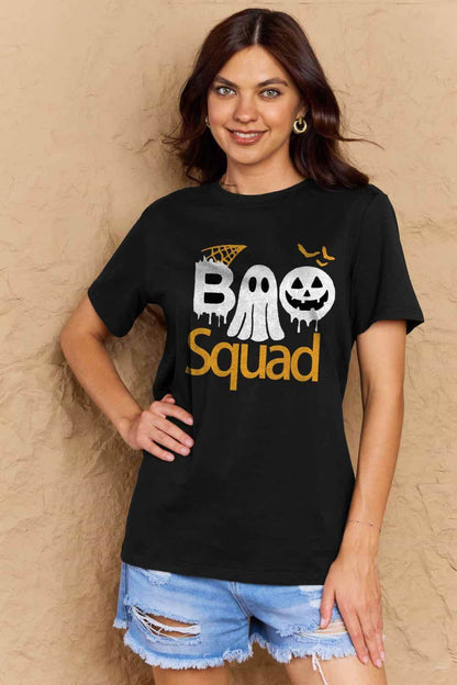 Simply Love Full Size BOO SQUAD Graphic Cotton T-Shirt - Vesteeto