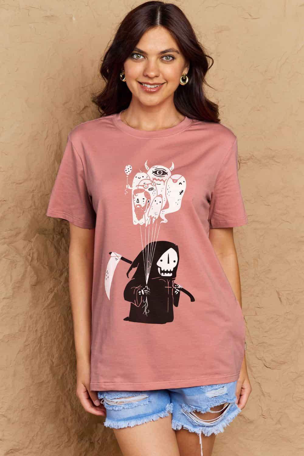 Simply Love Full Size Death Graphic T-Shirt - Vesteeto