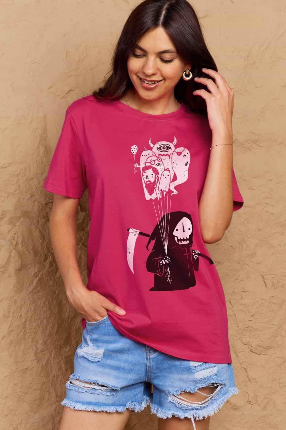 Simply Love Full Size Death Graphic T-Shirt - Vesteeto