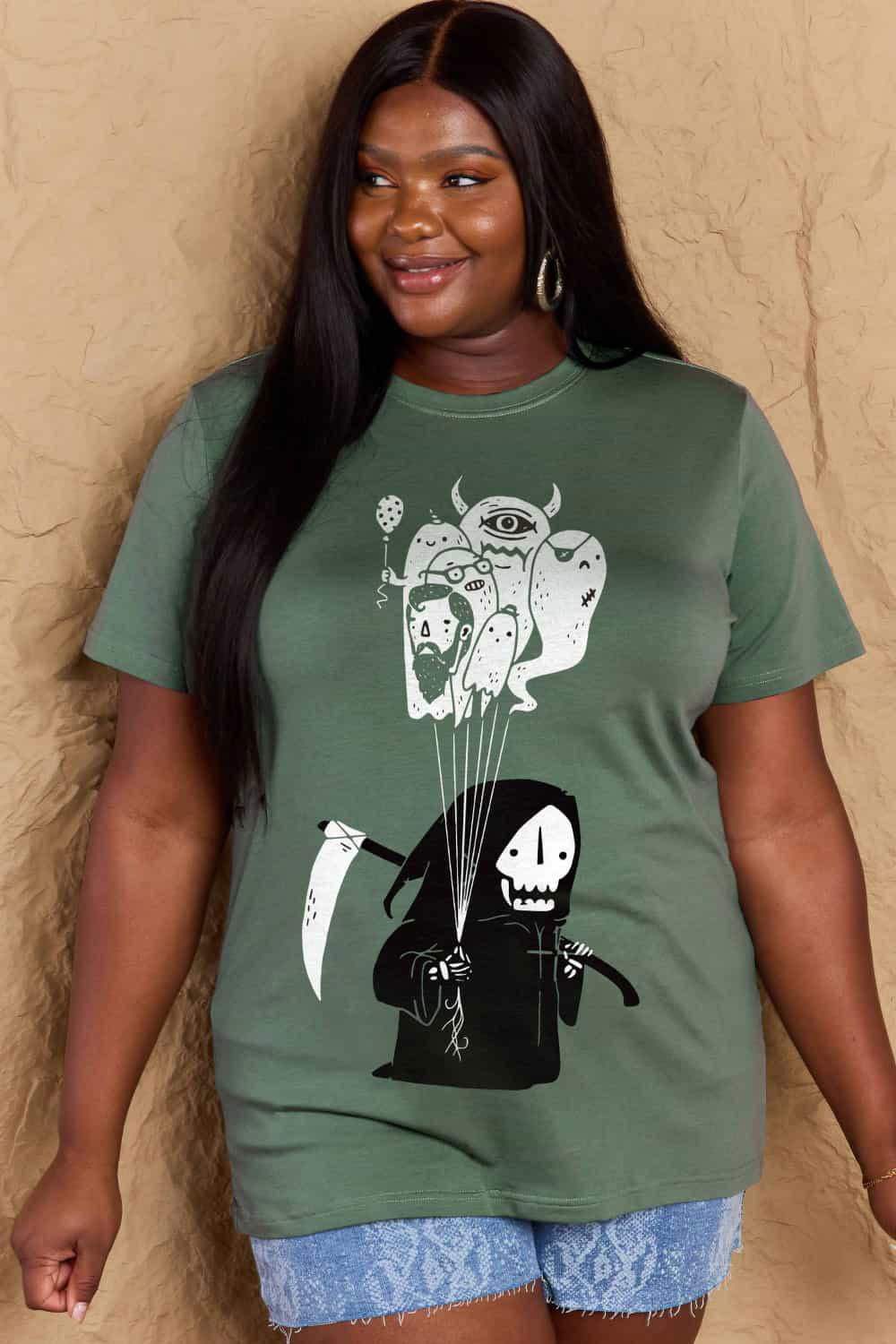 Simply Love Full Size Death Graphic T-Shirt - Vesteeto