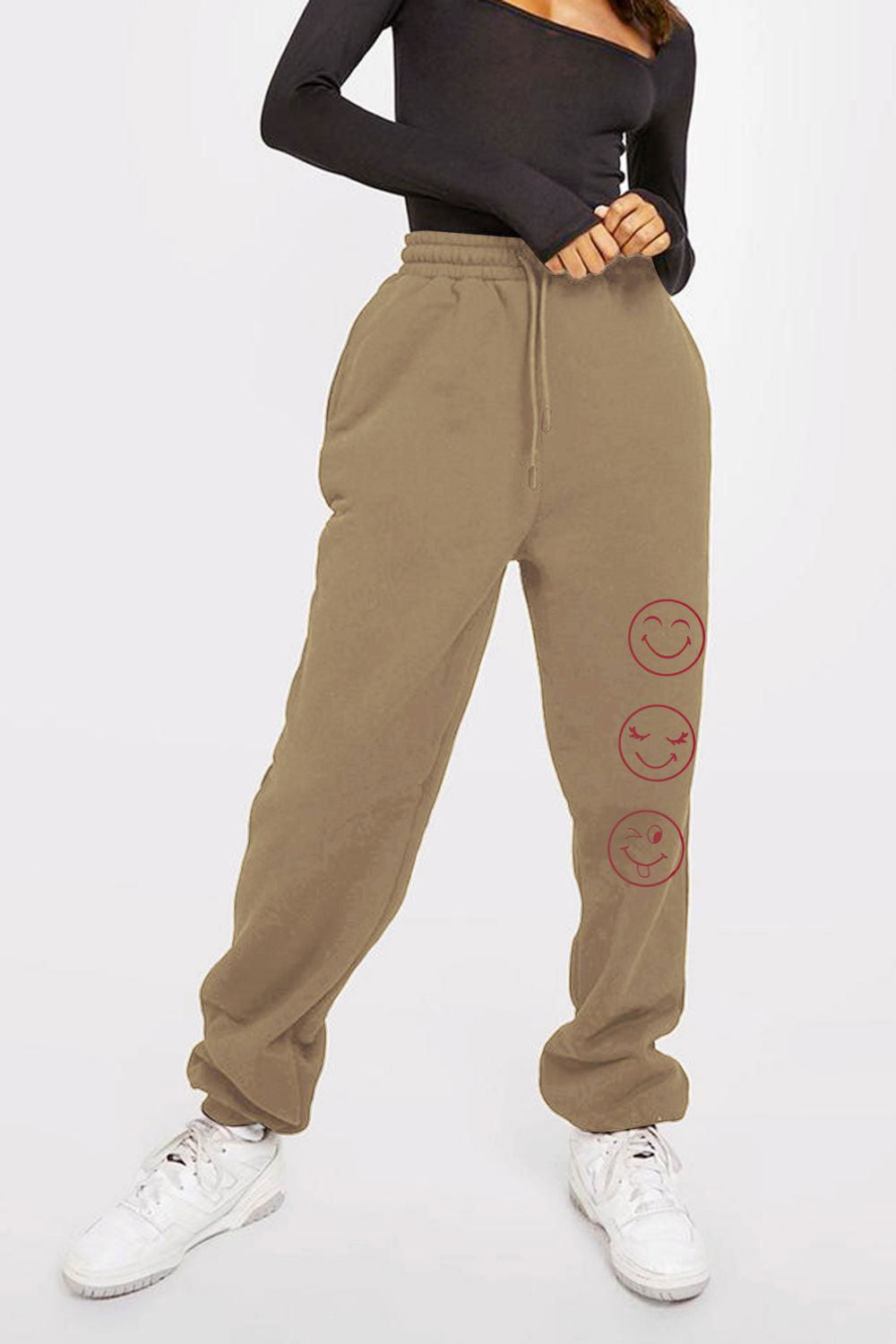 Simply Love Full Size Emoji Graphic Sweatpants - Vesteeto