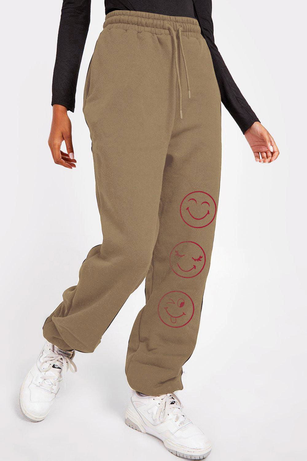 Simply Love Full Size Emoji Graphic Sweatpants - Vesteeto