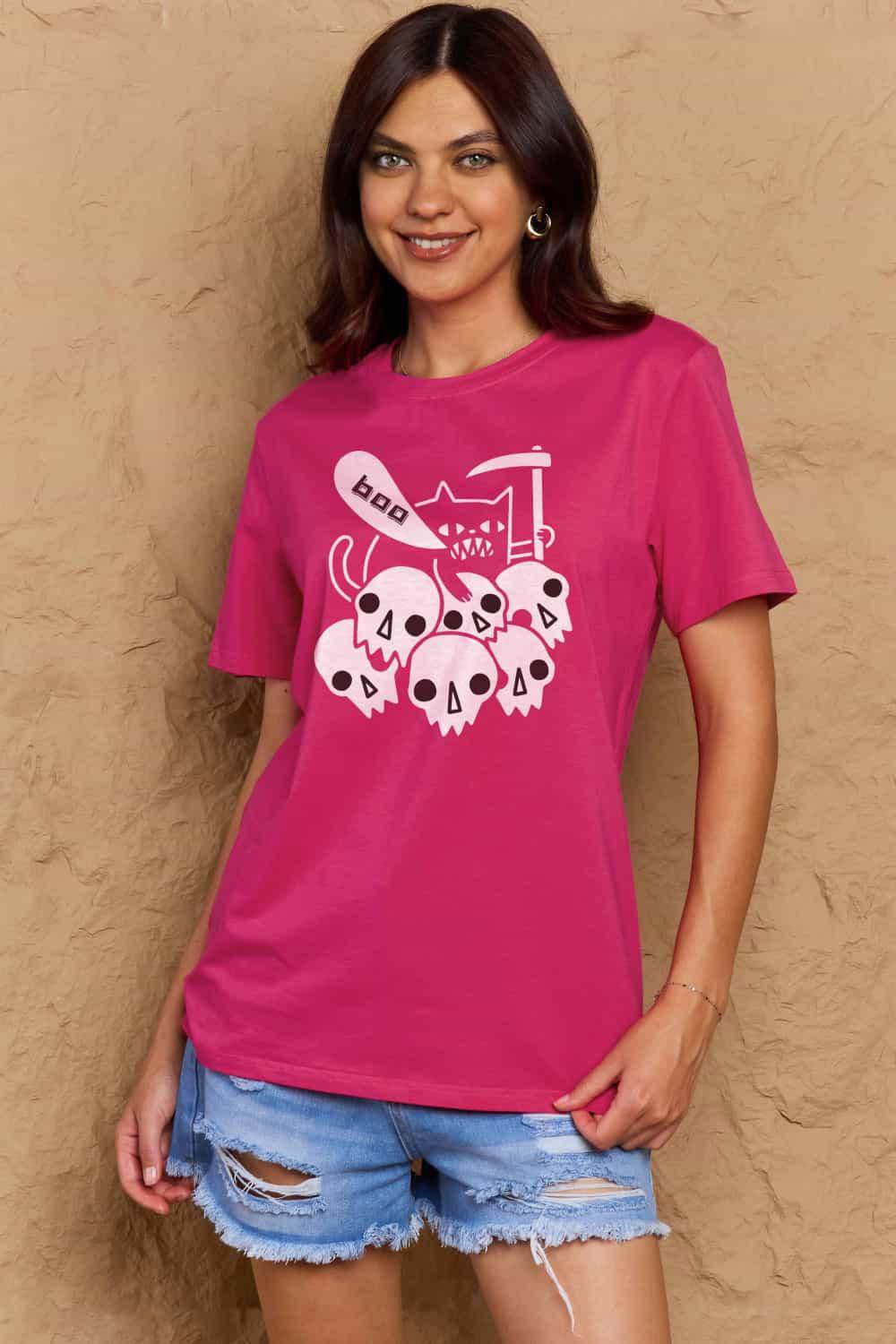 Simply Love Full Size Graphic BOO Cotton T-Shirt - Vesteeto