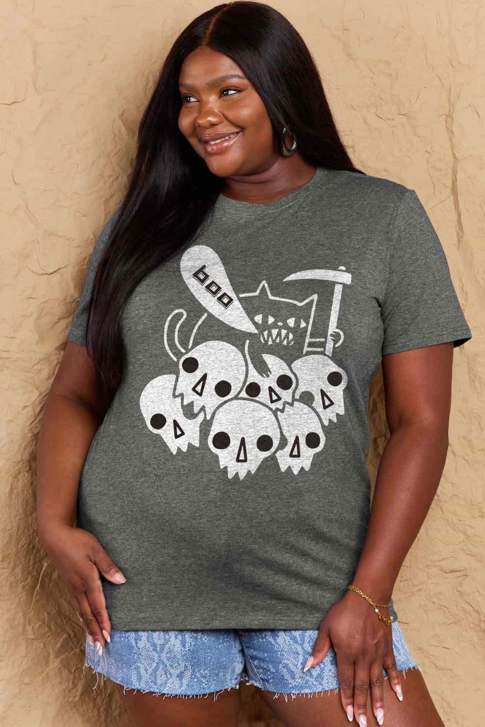 Simply Love Full Size Graphic BOO Cotton T-Shirt - Vesteeto