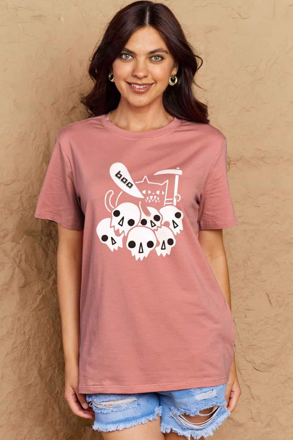 Simply Love Full Size Graphic BOO Cotton T-Shirt - Vesteeto