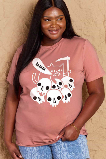 Simply Love Full Size Graphic BOO Cotton T-Shirt - Vesteeto