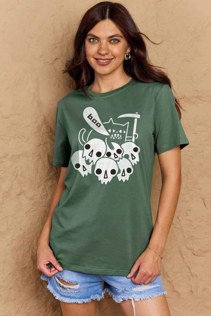 Simply Love Full Size Graphic BOO Cotton T-Shirt - Vesteeto