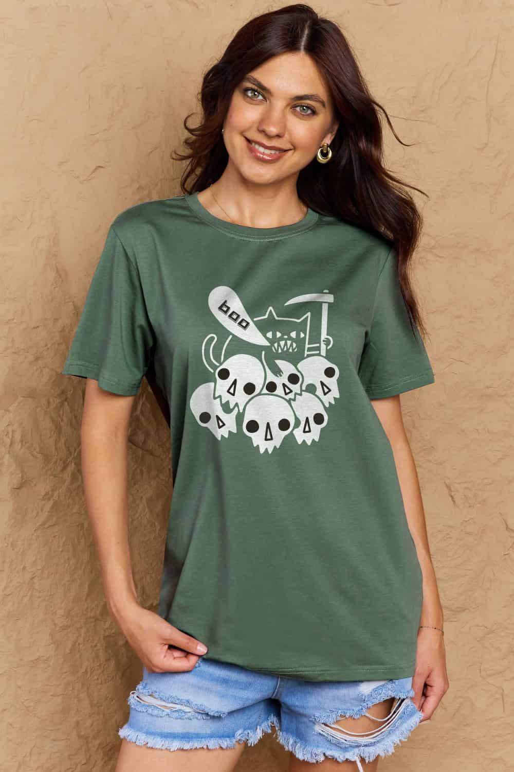 Simply Love Full Size Graphic BOO Cotton T-Shirt - Vesteeto