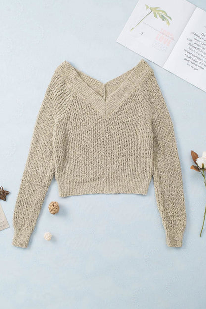 Simply V Neck Sweater - Vesteeto