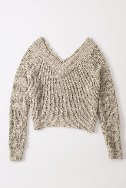 Simply V Neck Sweater - Vesteeto