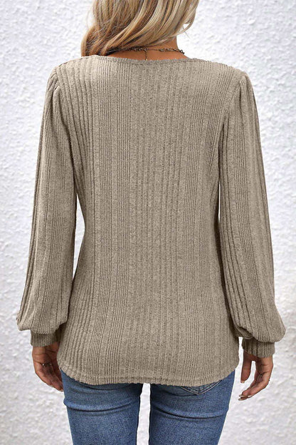 Square Neck Puff Sleeve Blouse 