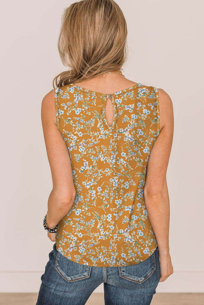 The Keyhole Floral Sleeveless Top 