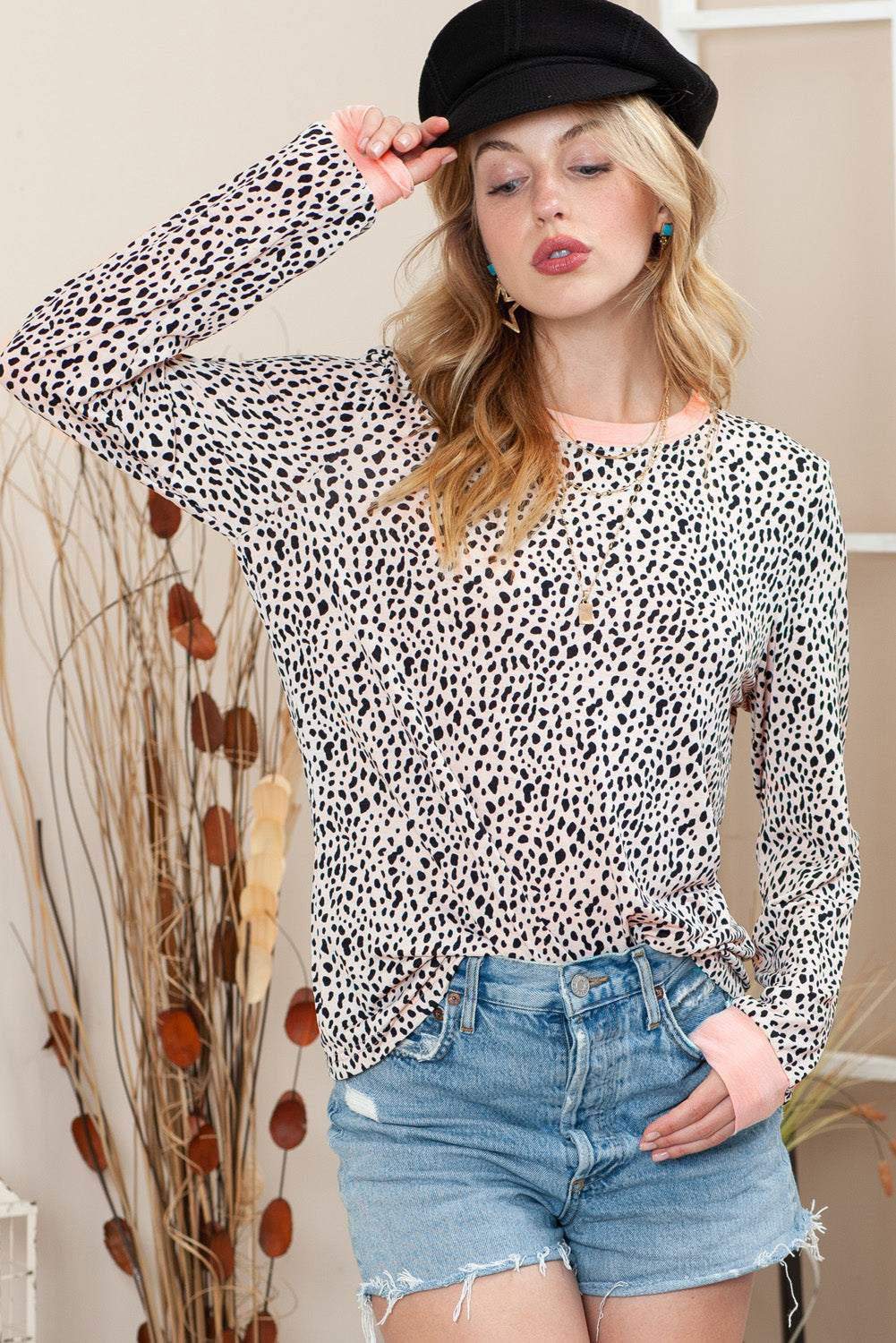 The Spotted Long Sleeve Top 