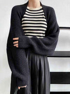 Touka Knitted Shrug Scarf - Black 