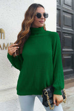 Turtleneck Rib-Knit Sweater 