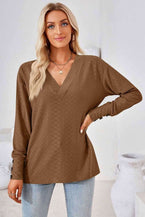 V-Neck Long Sleeve Blouse - Stylish Casual Top for You 