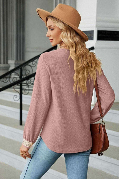 V-Neck Long Sleeve Blouse for Effortless Style | Shop Now 