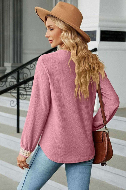 V-Neck Long Sleeve Blouse for Effortless Style | Shop Now 