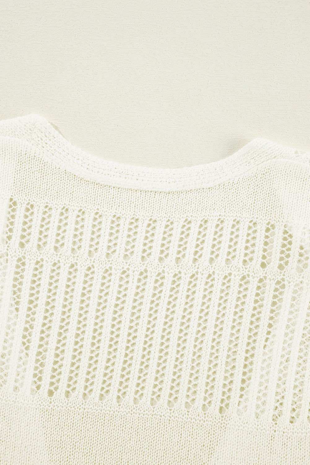 White Solid Color Open Front Knit Tunic Cardigan 