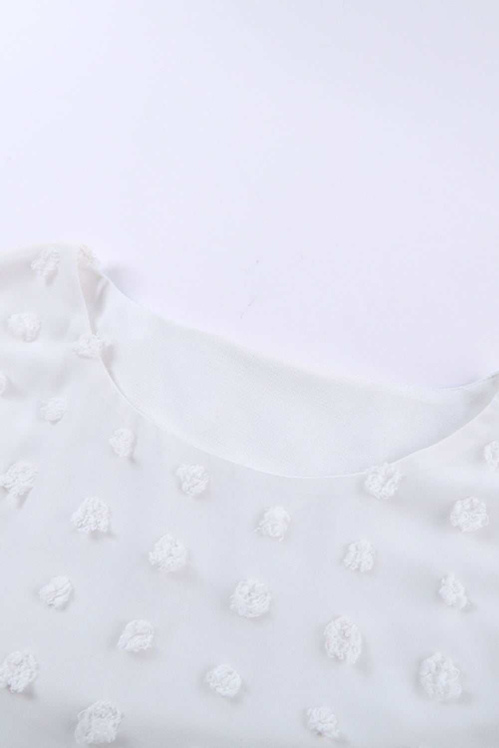 White Swiss Dot Jacquard Summer Top 