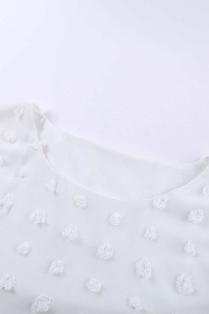 White Swiss Dot Jacquard Summer Top 