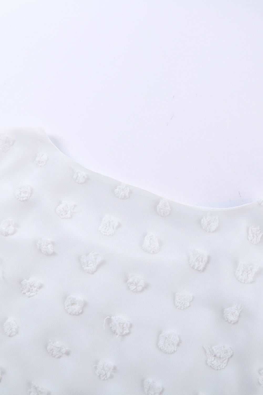 White Swiss Dot Jacquard Summer Top 