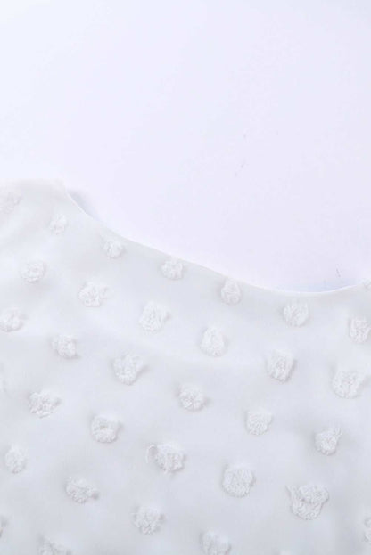 White Swiss Dot Jacquard Summer Top 