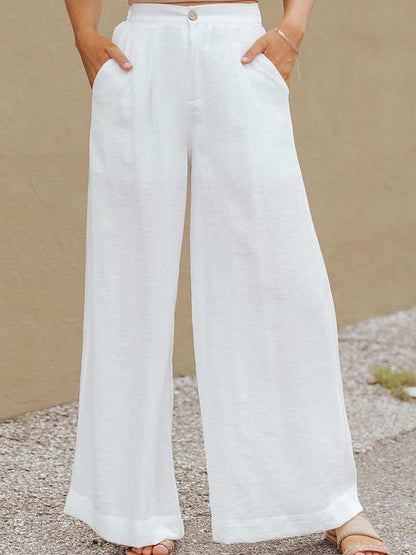 Wide Leg Buttoned Pants 