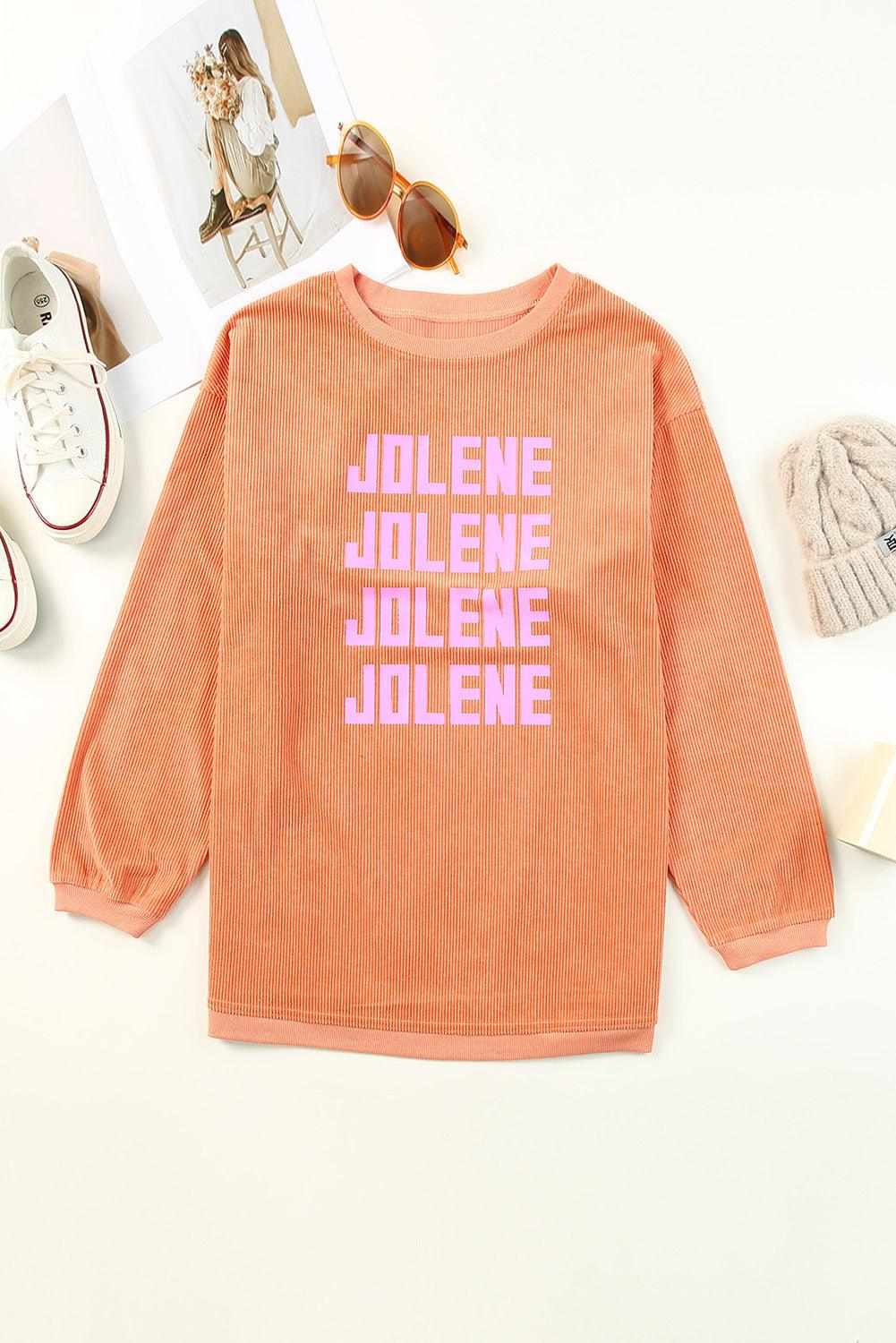 Orange Thanksgiving Thankful Casual Ribbed Corded Sweatshirt 