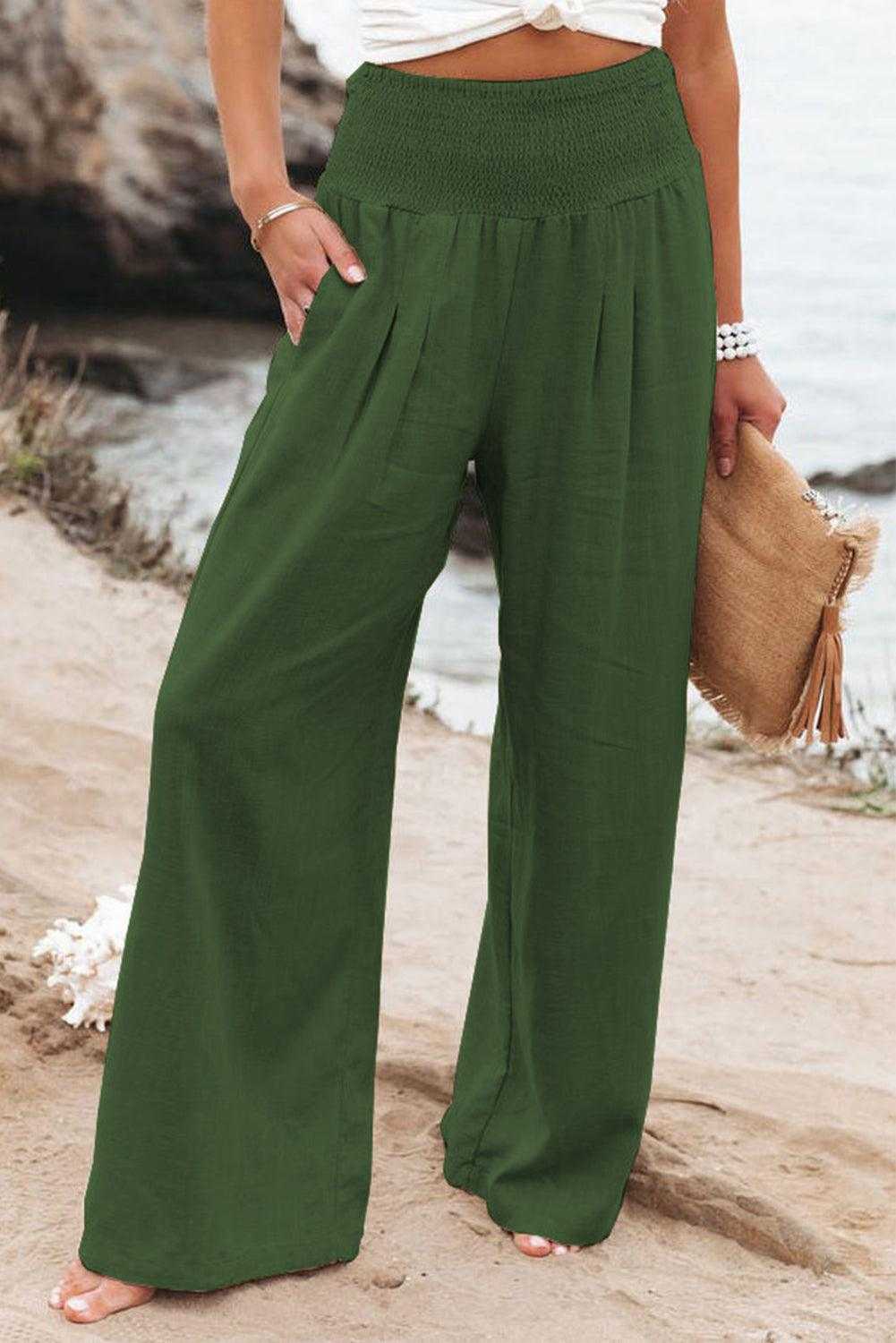 Waistband Wide Leg Pants 