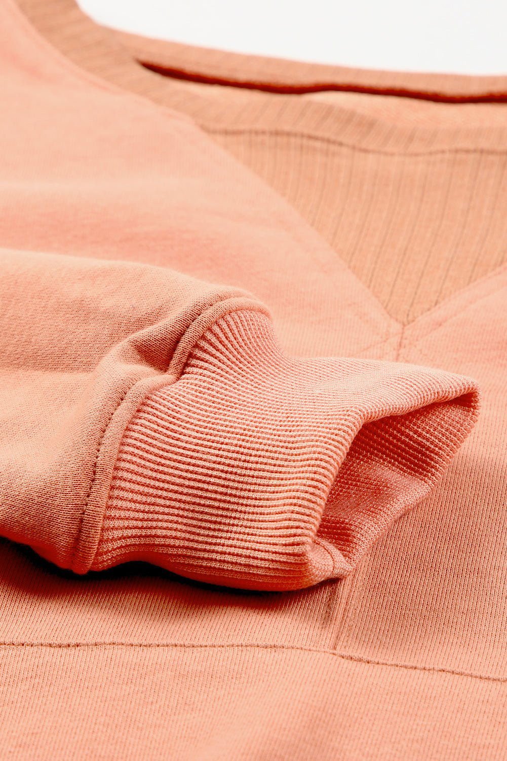 Apricot Basic Kangaroo Pocket Pullover Sweatshirt - Vesteeto