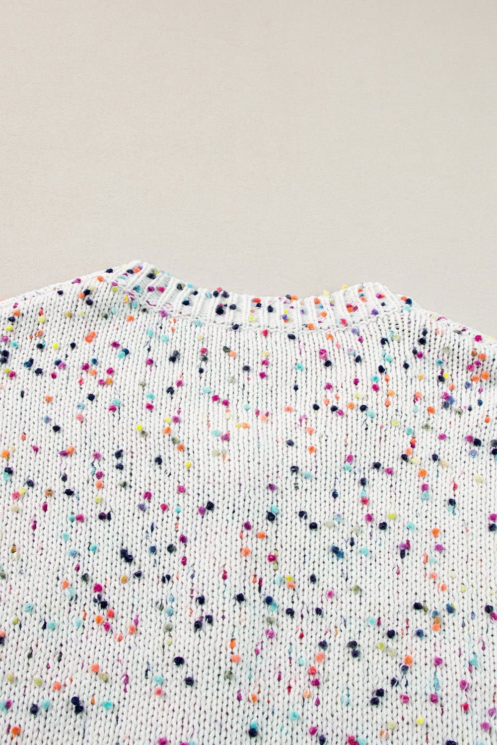 Apricot Confetti Knit Cropped Open Front Cardigan - Vesteeto