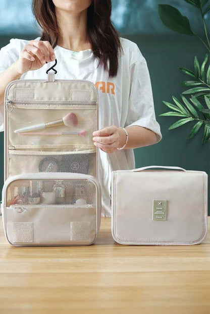 Apricot Multi - functional Make Up Organizer Travel Toiletry Bag - Vesteeto