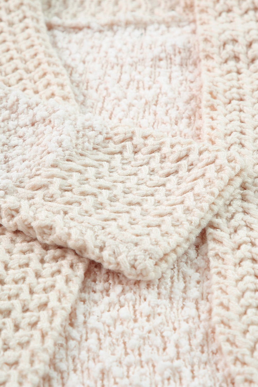 Apricot Popcorn Knit Open Front Cardigan - Vesteeto