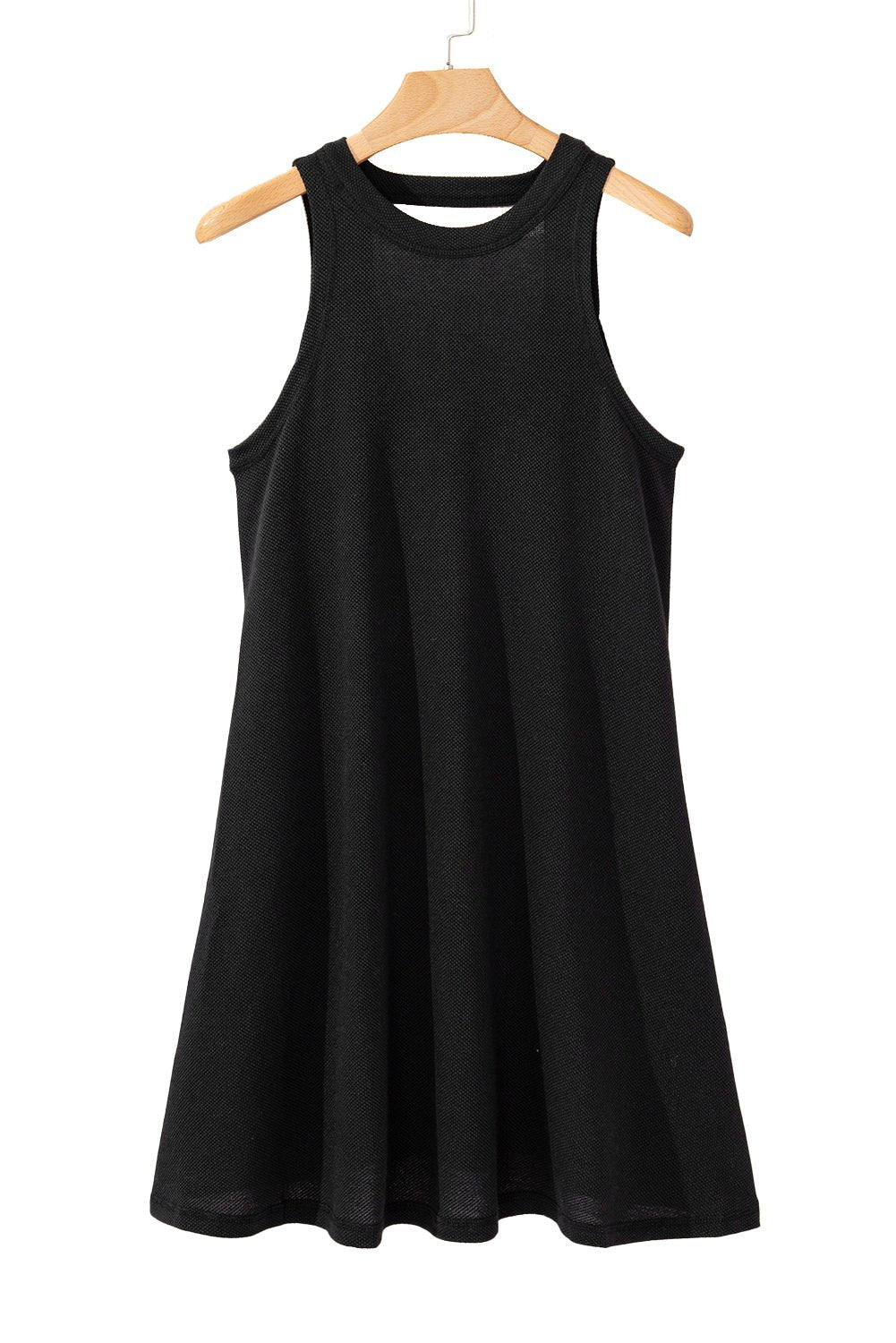 Black Crisscross Cut-out Back Knit Sleeveless Dress 