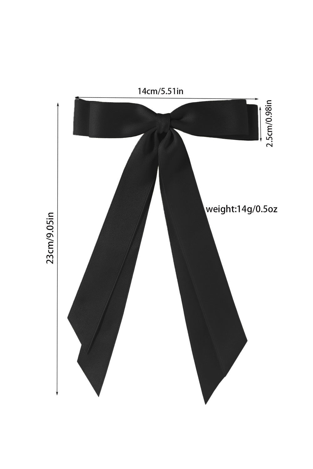 Black Elegant Terylene Double Bow Hair Clip - Vesteeto