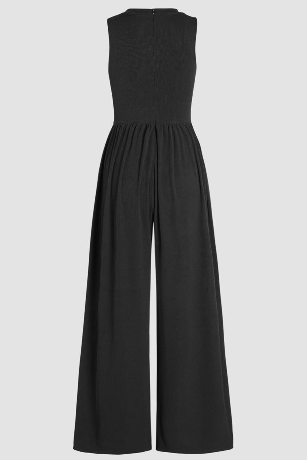 Black Sleeveless High Waist Wide Leg Jumpsuit 